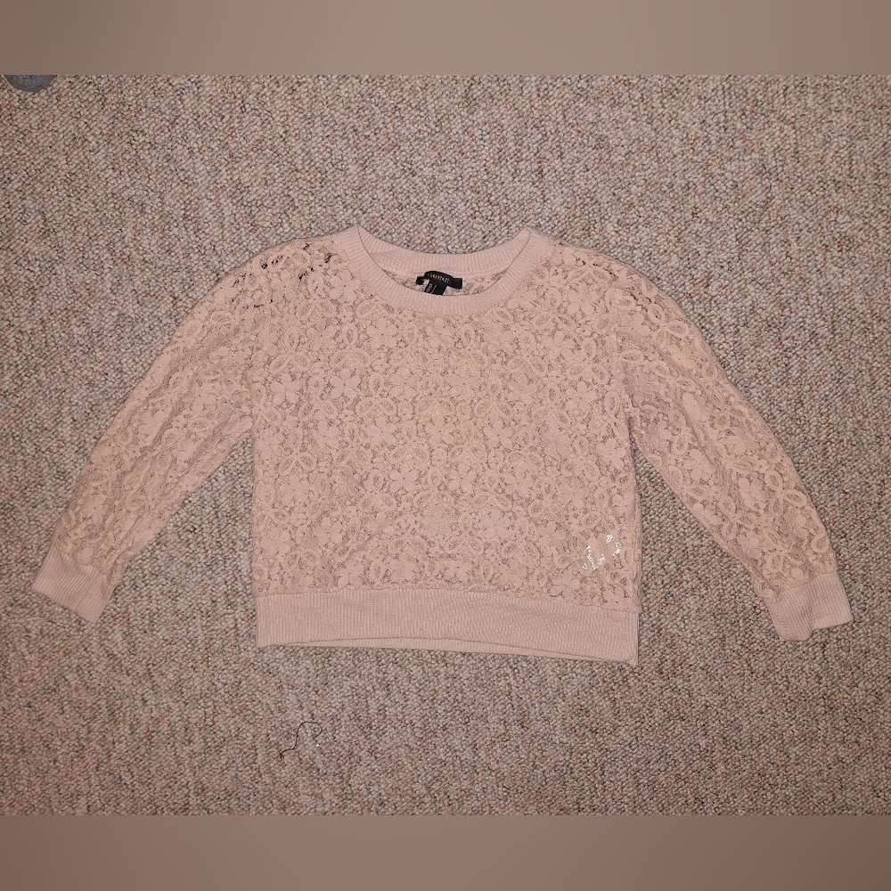 Forever 21 Light Pink Cream Sweater Cozy Knit